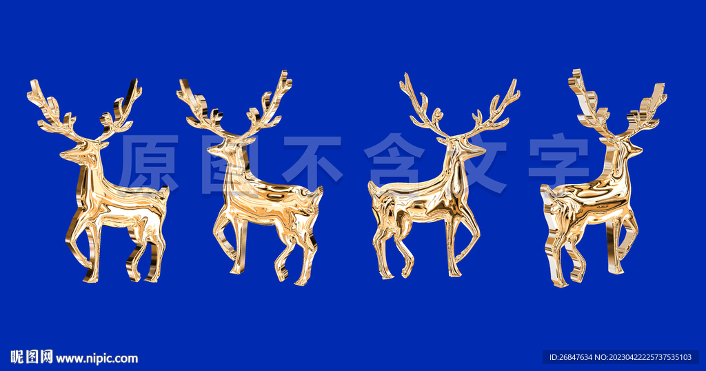 金色流体梅花鹿