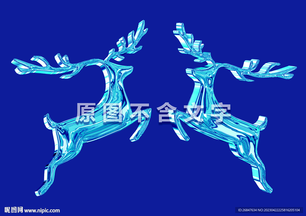 蓝色流体梅花鹿