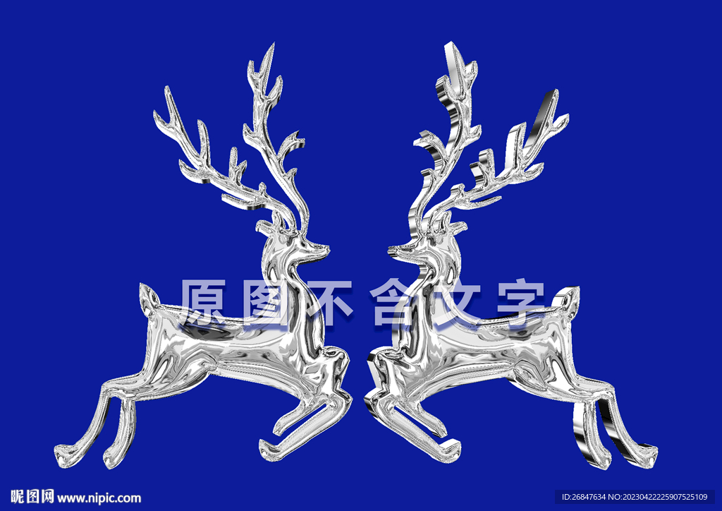 银色流体梅花鹿