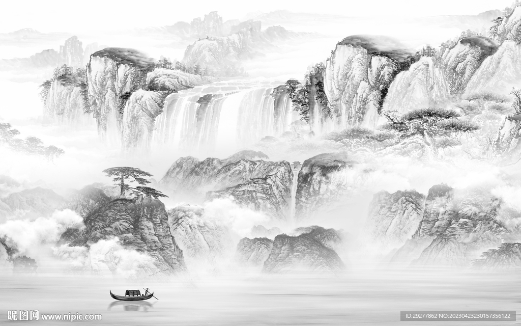 简约 客厅高档山水 TIf分层