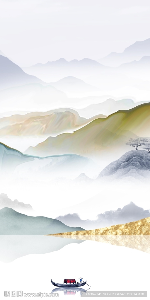 新品 新山水玄关画 TIf分层