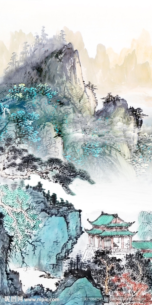 高端 新山水玄关画 TIf分层