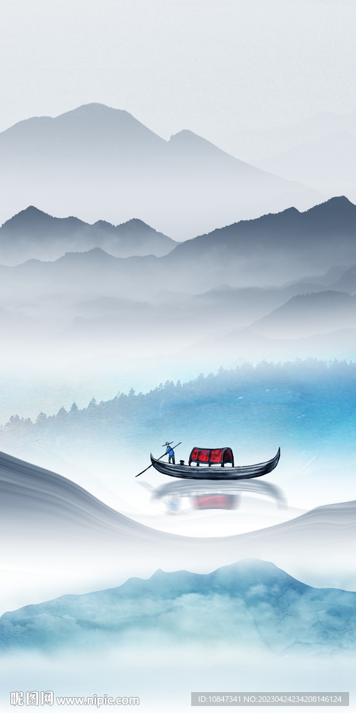 新款 新山水玄关画 TIf分层