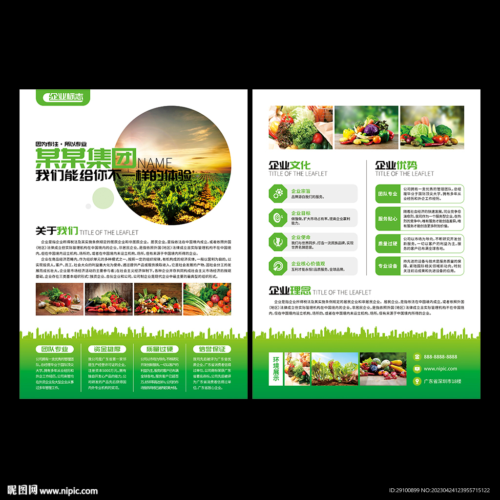 蔬菜配送宣传单