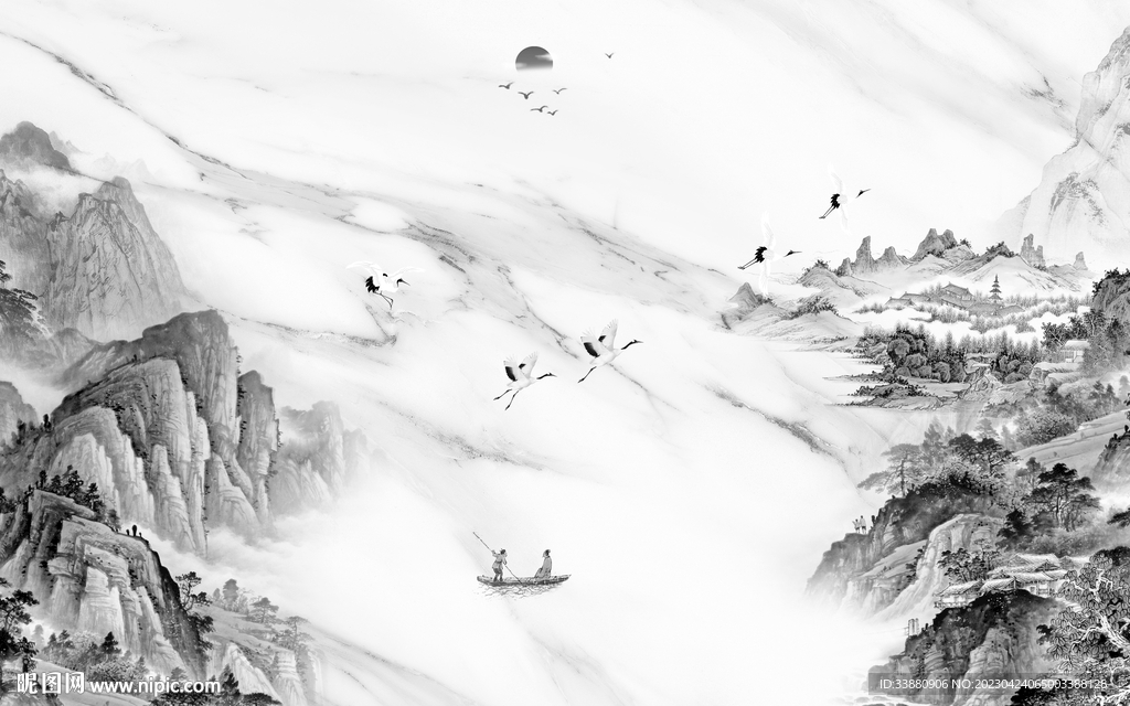 爆款 高雅风景山水 tif分层