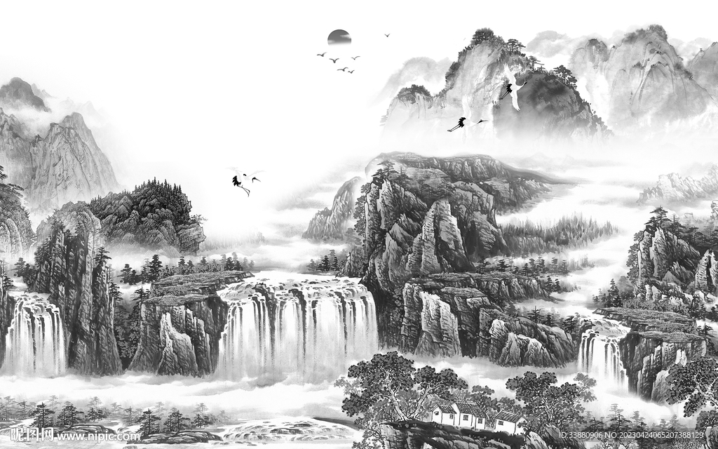 高端 高雅风景山水 tif分层