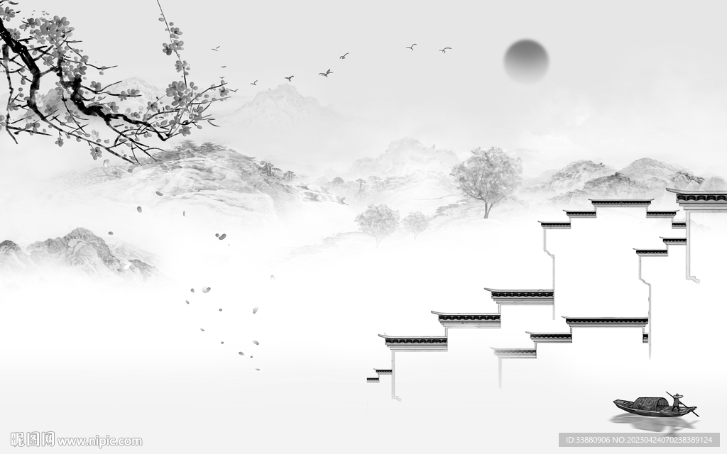 人气 高雅风景山水 tif分层