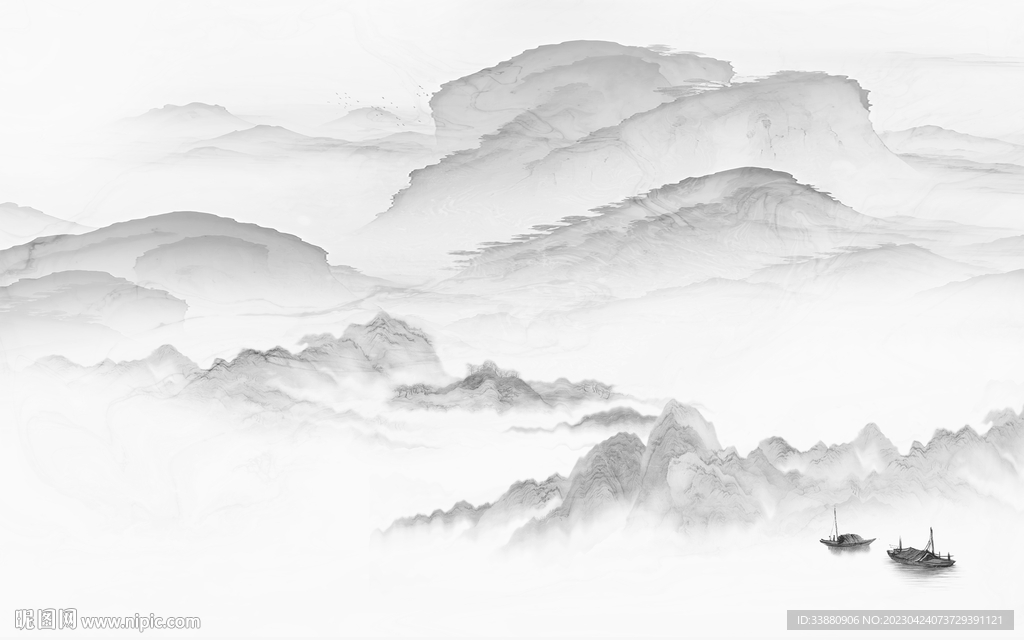 大气 爆款意境山水 tif分层