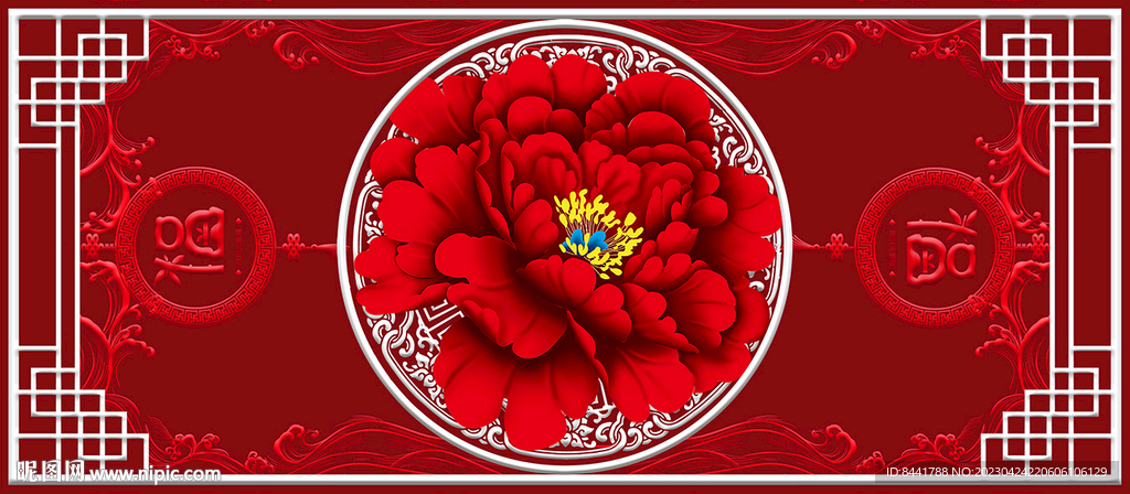 川菜馆背景花纹