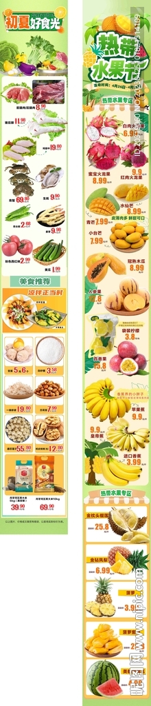 超市长图 生鲜 热带水果