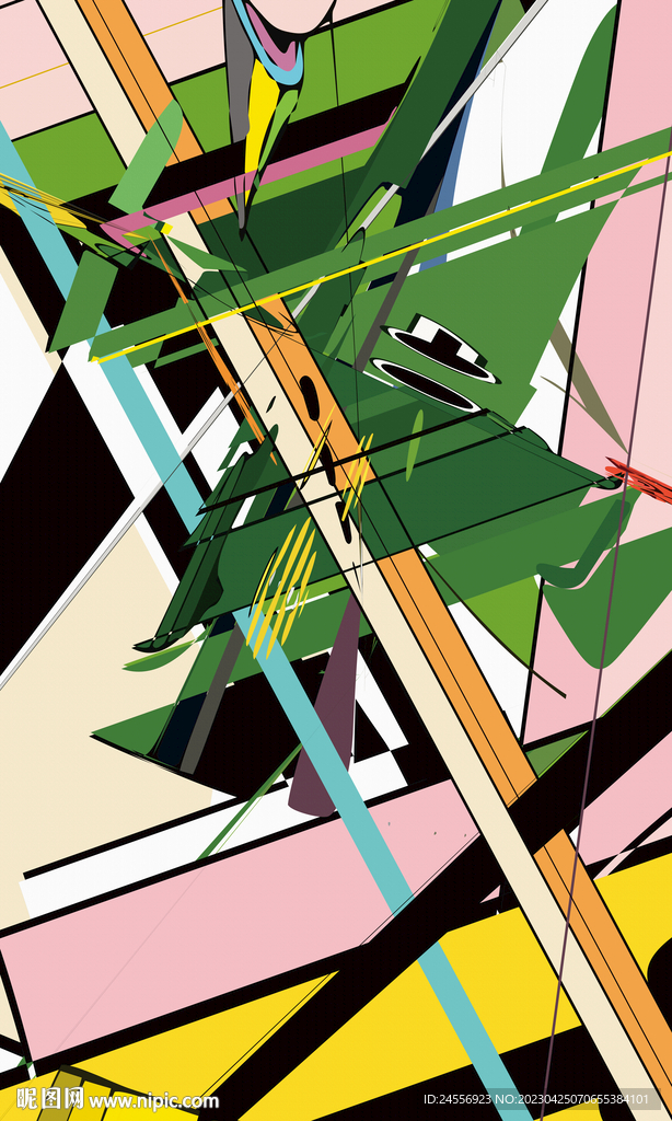 抽象色块装饰画