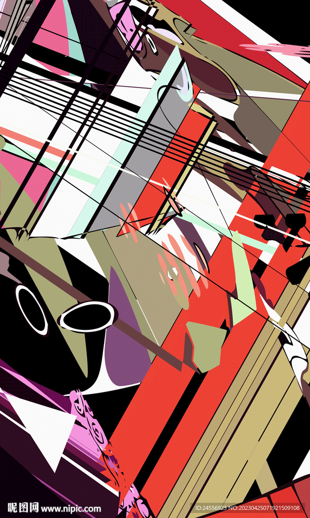 抽象色块装饰画