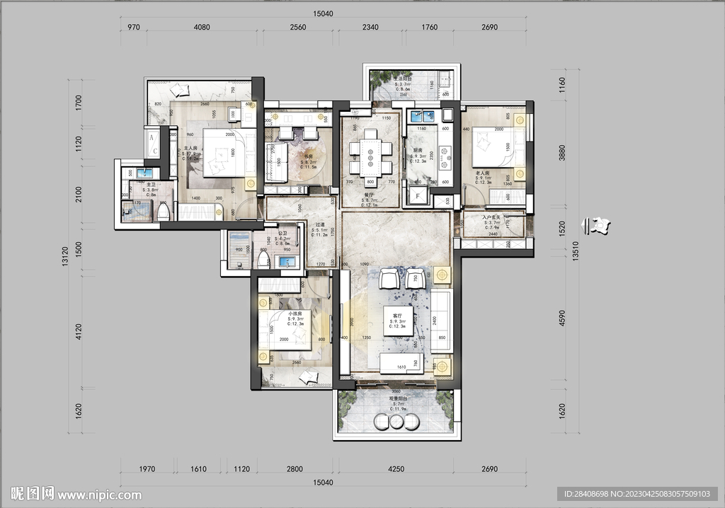 室内设计 彩平图