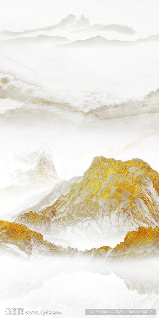 金色 简约山水玄关 TIf分层