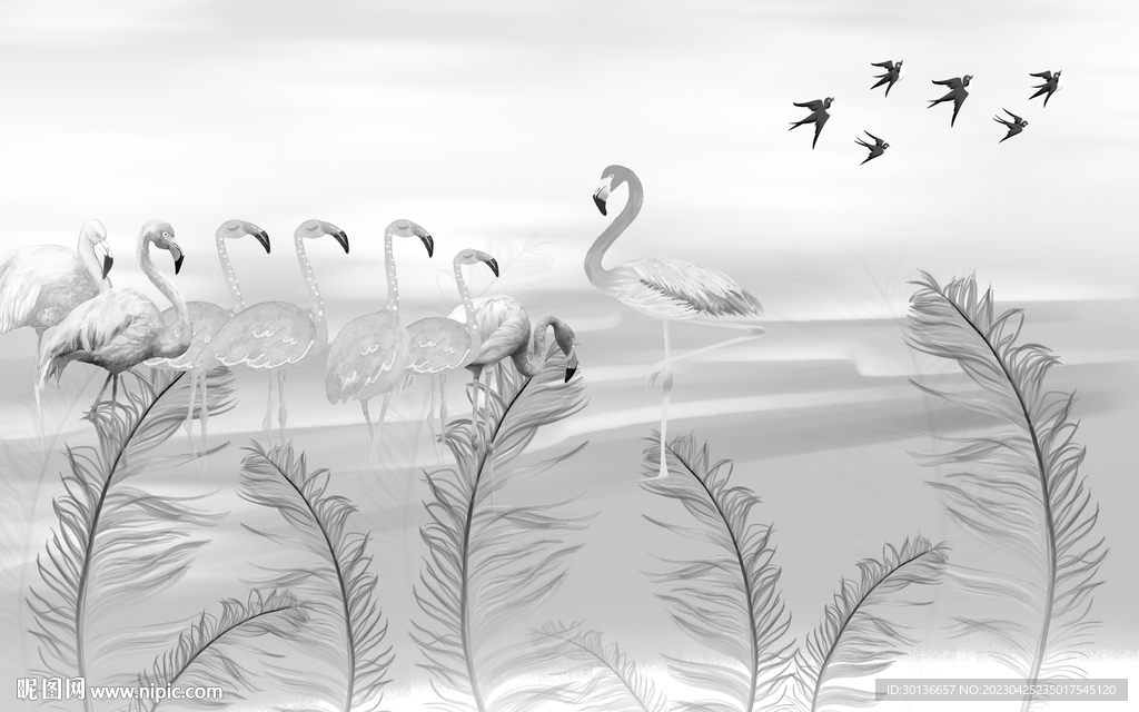 现代 新灰色装饰画 TIF分层