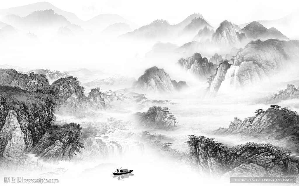 别墅 高端灰色山水 tIF分层