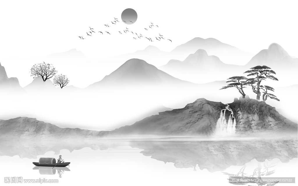 新款 高端灰色山水 tIF分层