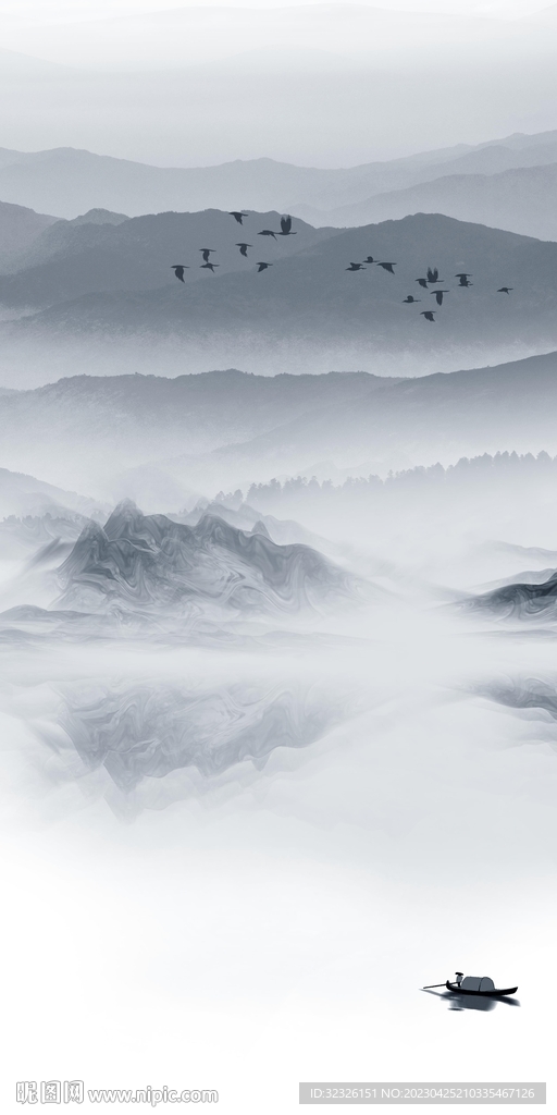 别墅 现代玄关山水 tIF分层