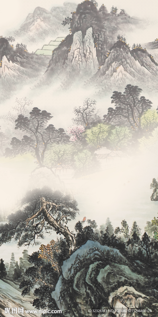 高清 现代玄关山水 tIF分层