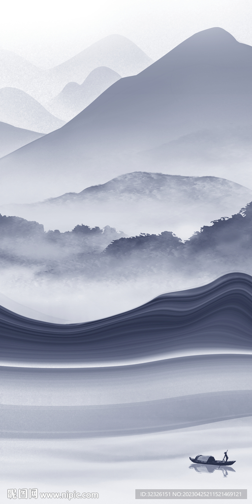 人气 高档玄关山水 tIF分层