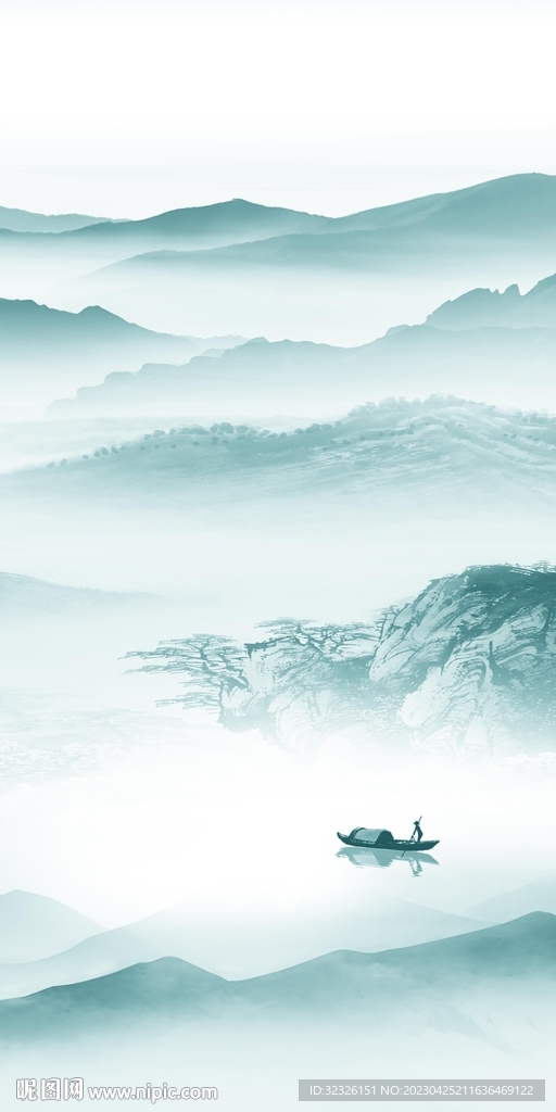 简约 现代玄关山水 tIF分层