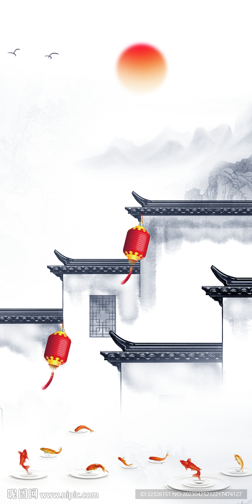 人气 现代玄关山水 tIF分层