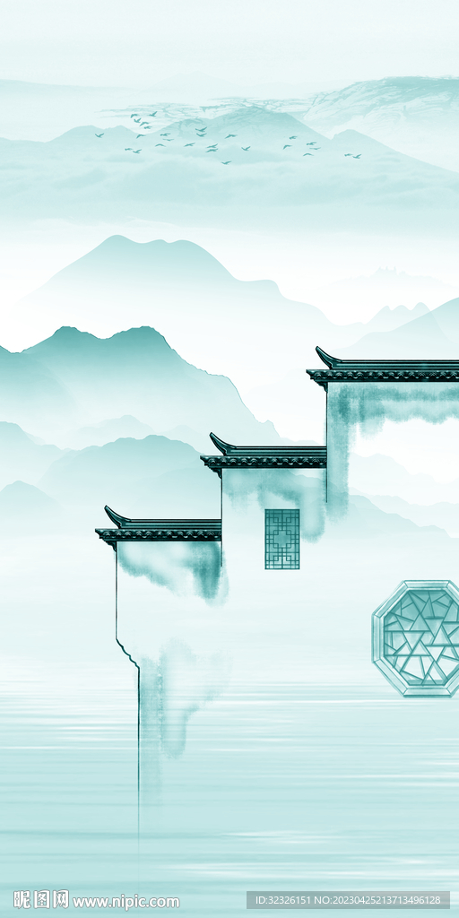 意境 山水中式玄关 tIf分层