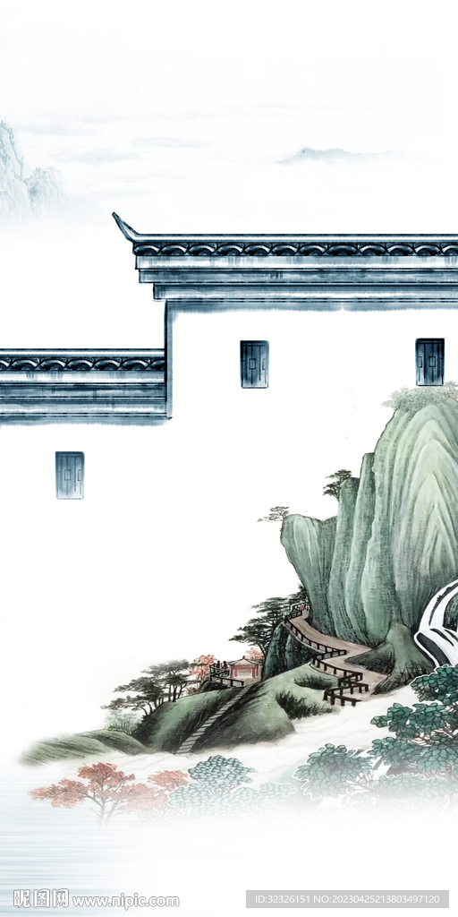 简约 山水中式玄关 tIf分层