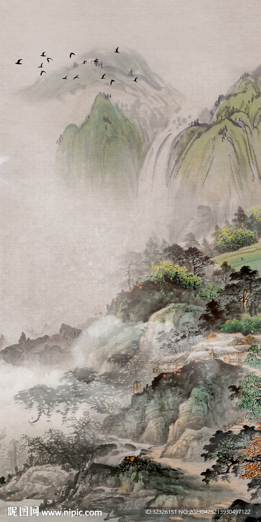 爆款 山水中式玄关 tIf分层