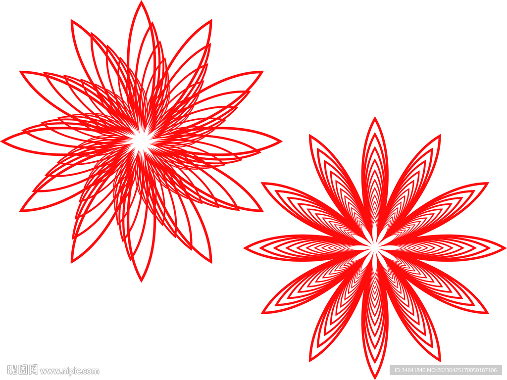 花形简洁线条元素