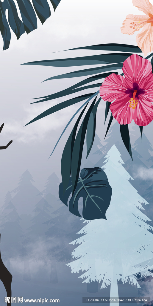 大气 简欧新玄关画 tif分层