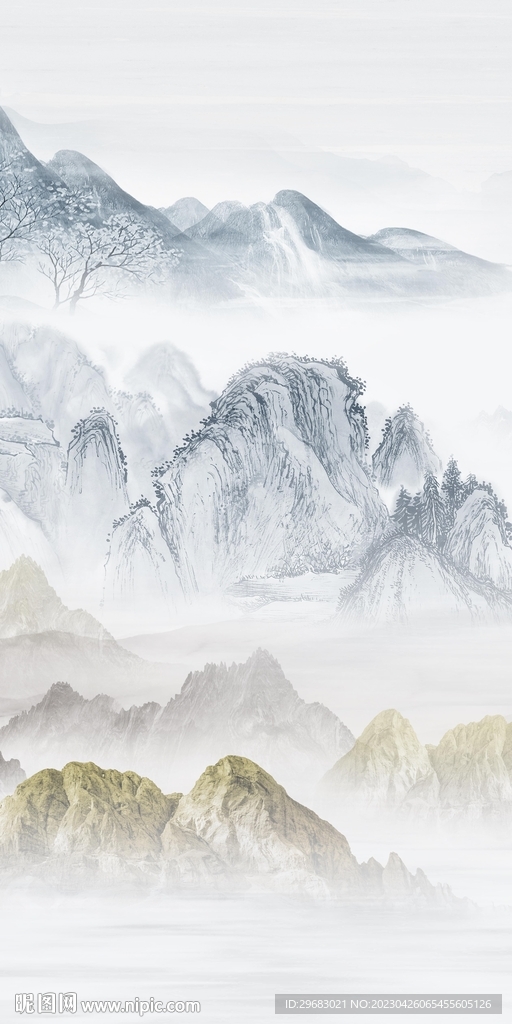 高雅 山水意境玄关 tiF分层