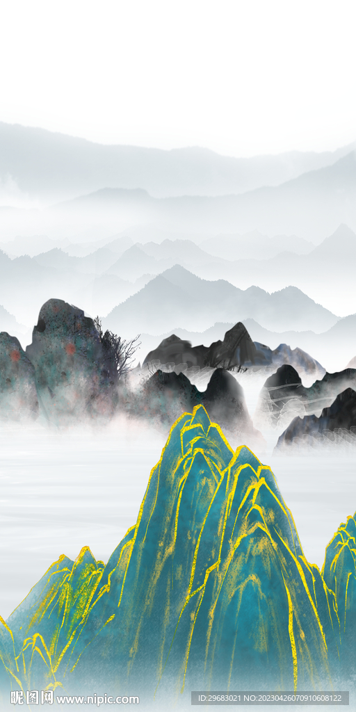 人气 山水最新玄关 tIF分层