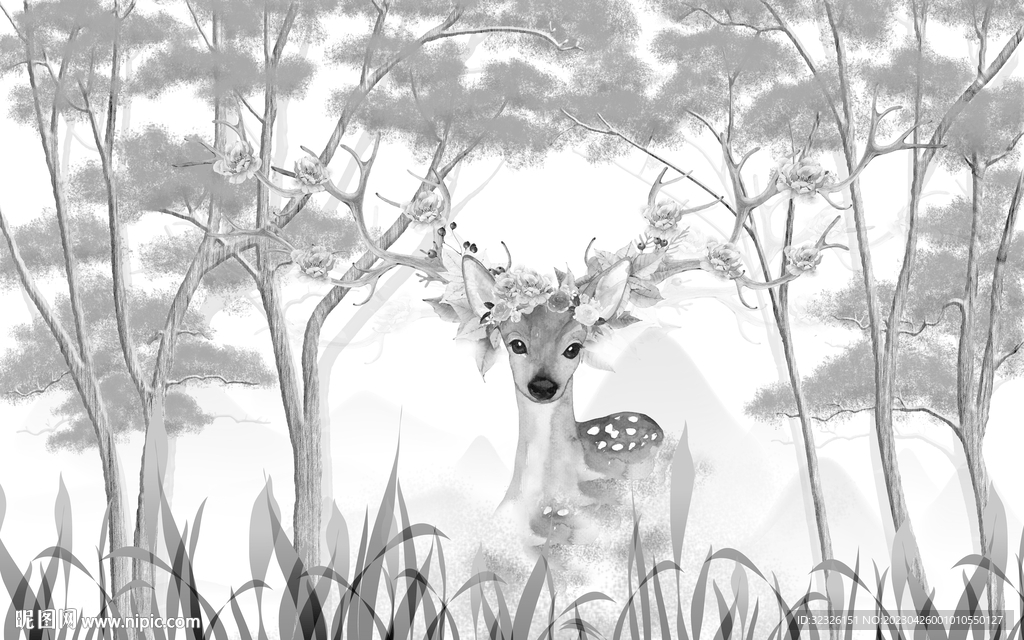 简约 新奢华无框画 TIF分层