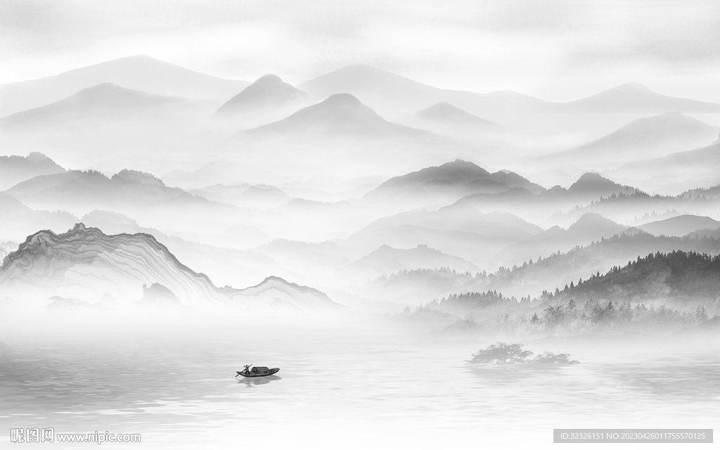 高雅 中式高端山水 tif分层