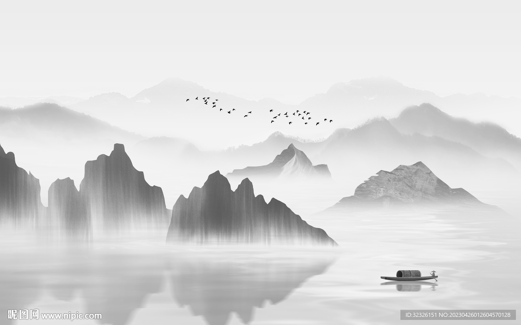 高清 中式高端山水 tif分层