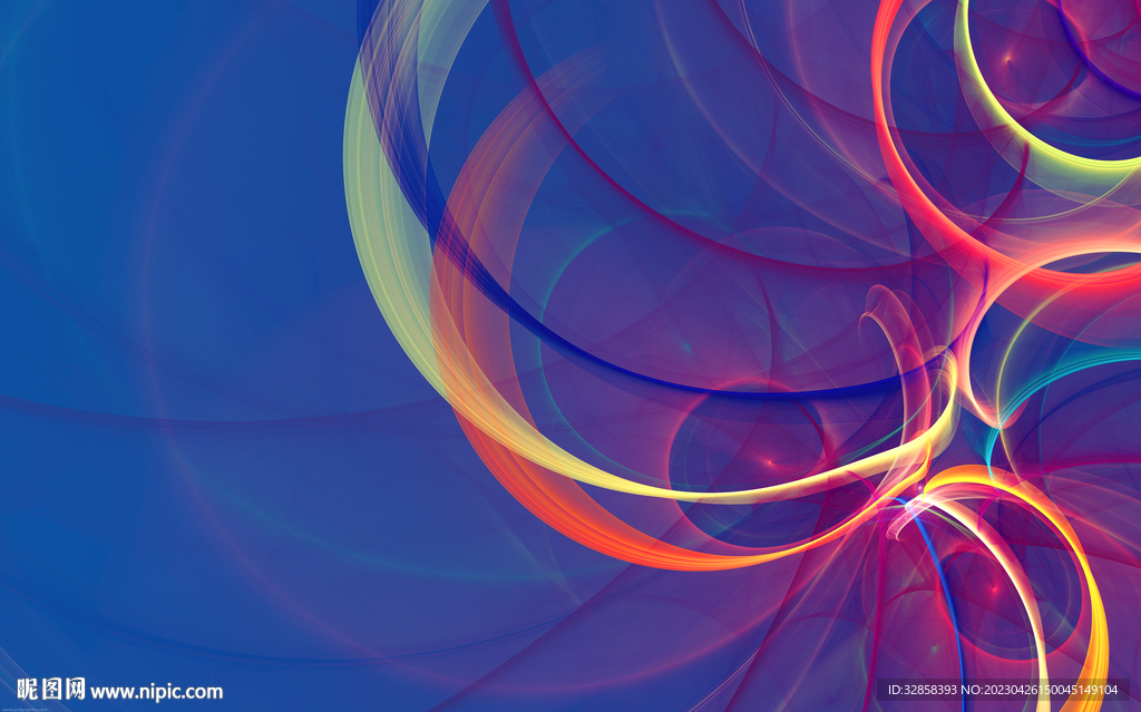 炫彩3D抽象拉丝烟雾线条流体