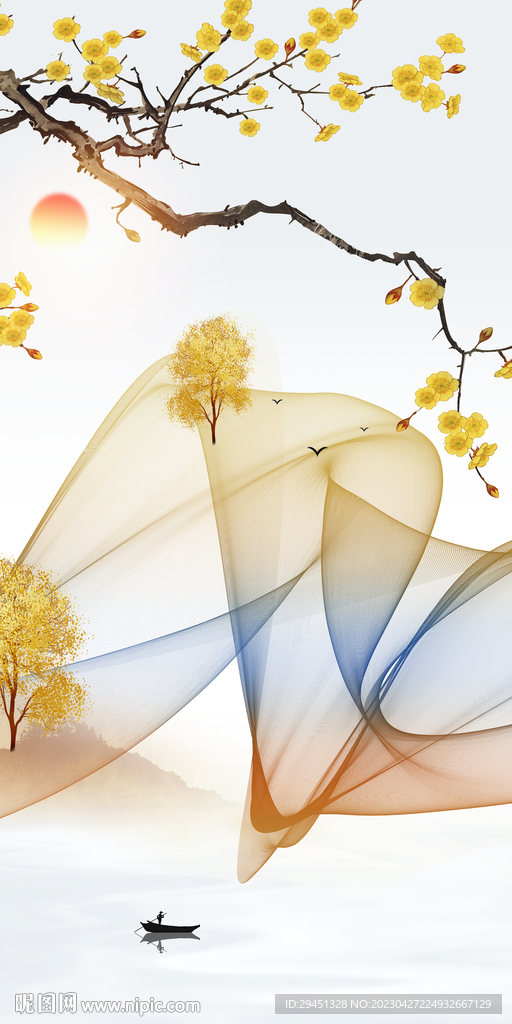 爆款 中式新玄关画 TIf分层