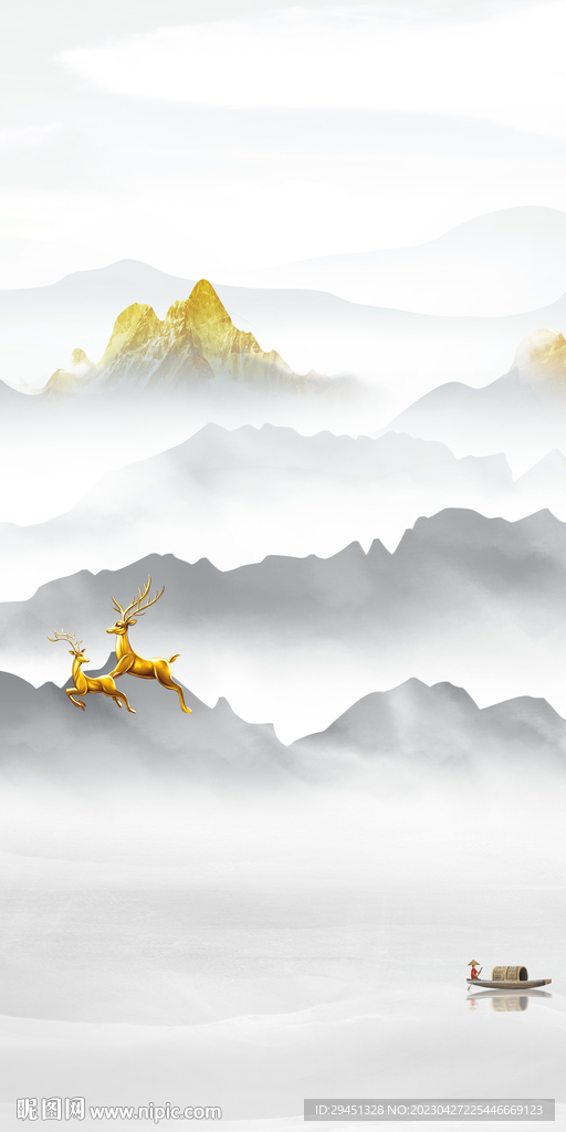 最新 中式新玄关画 TIf分层