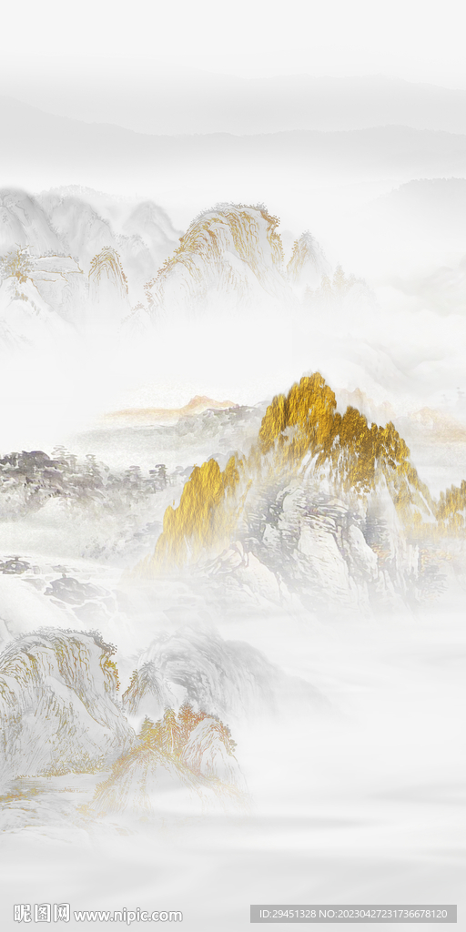 金色 新高档玄关画 TIf分层