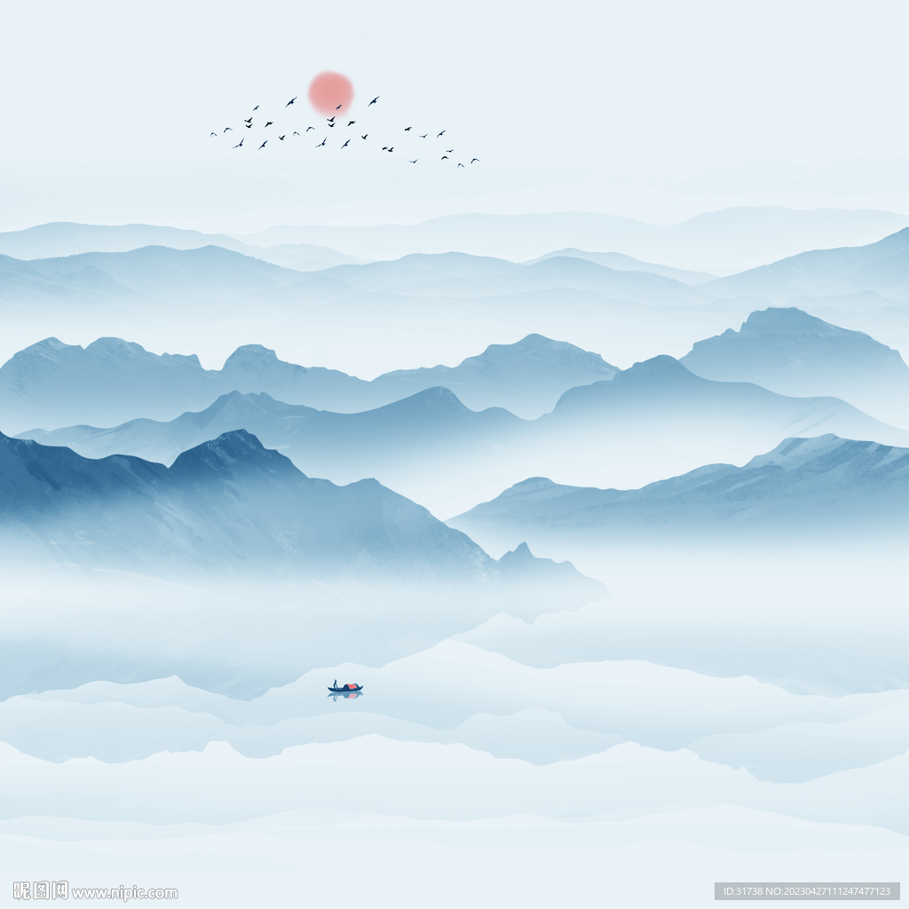 山水新中式背景墙