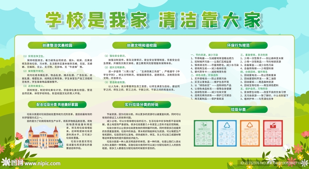 创建卫生校园展板