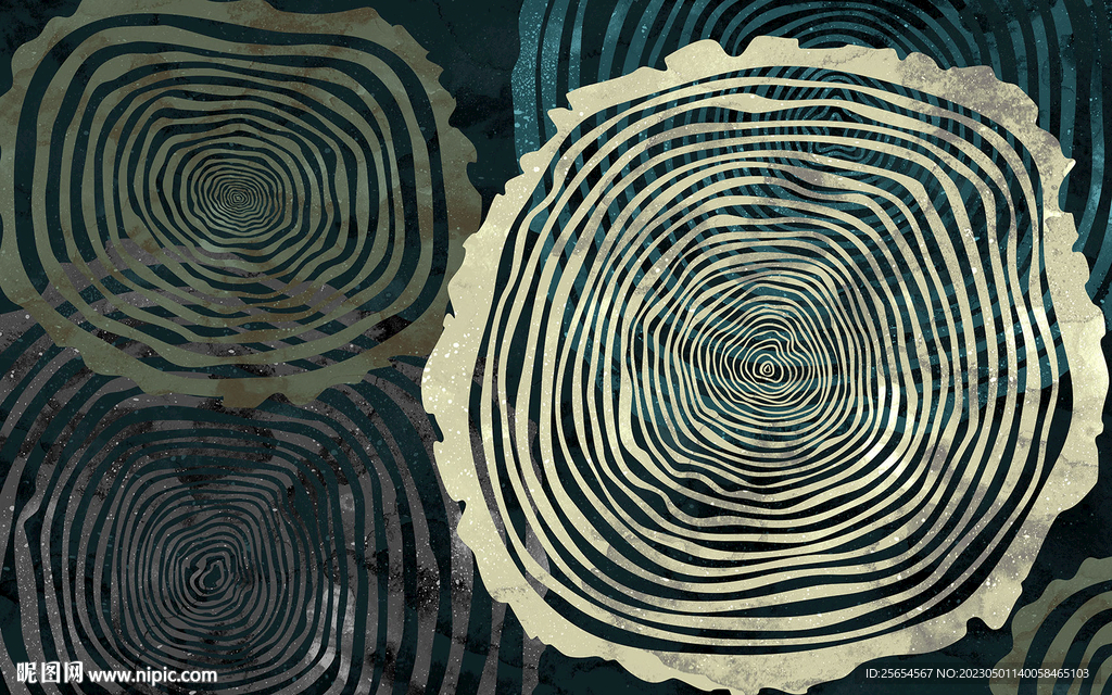 年轮木纹复古背景墙