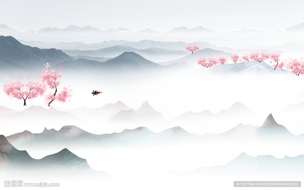 高档 意境高端山水 TiF分层