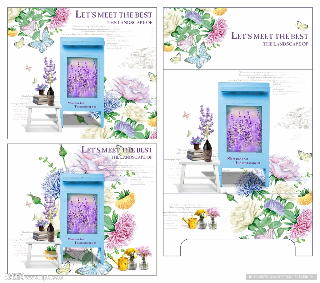 小清新花 手绘薰衣草