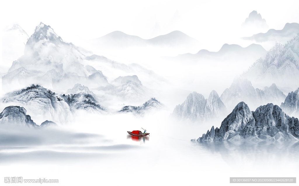 简约 意境热门山水 tif分层