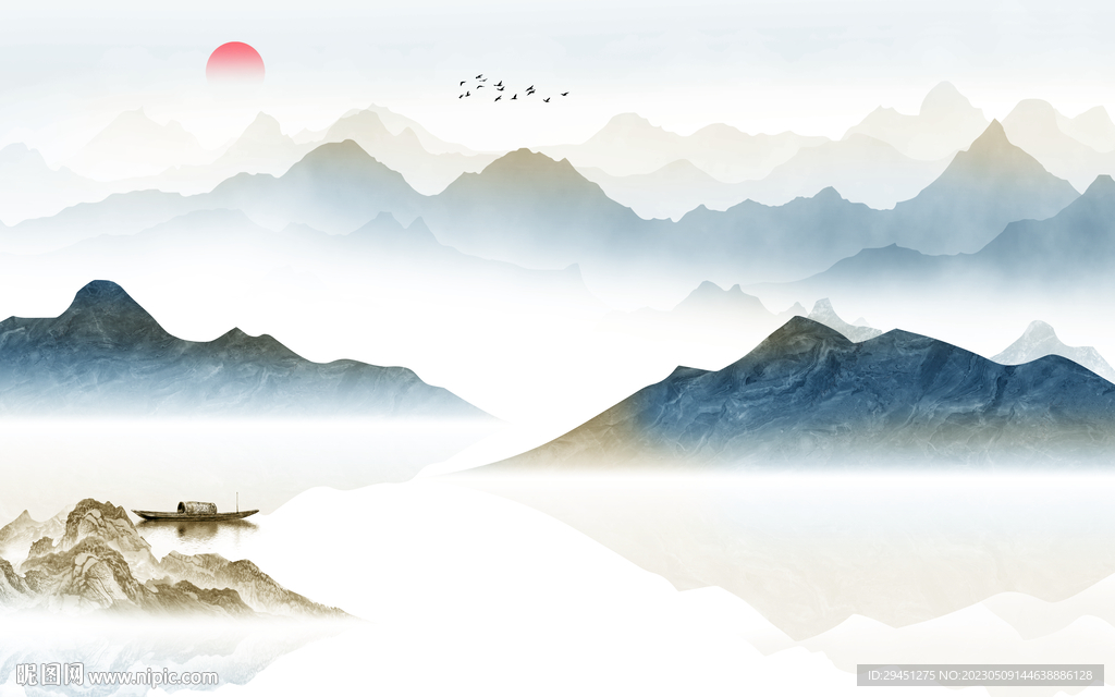 人气 新中式画山水 TiF分层