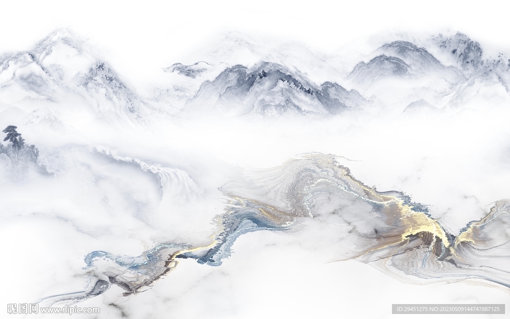 大气 新中式画山水 TiF分层