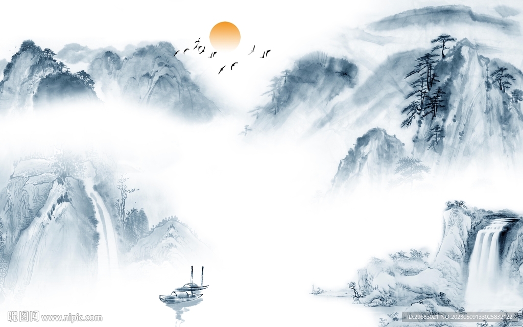 客厅 别墅爆款山水 TIF分层