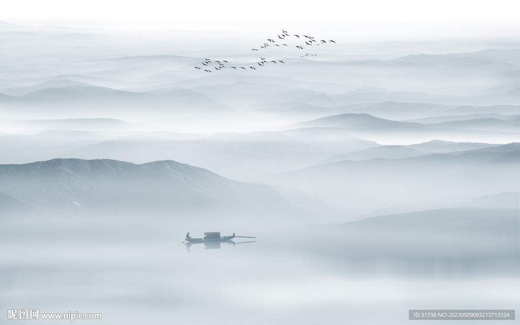 新中式山水墙画